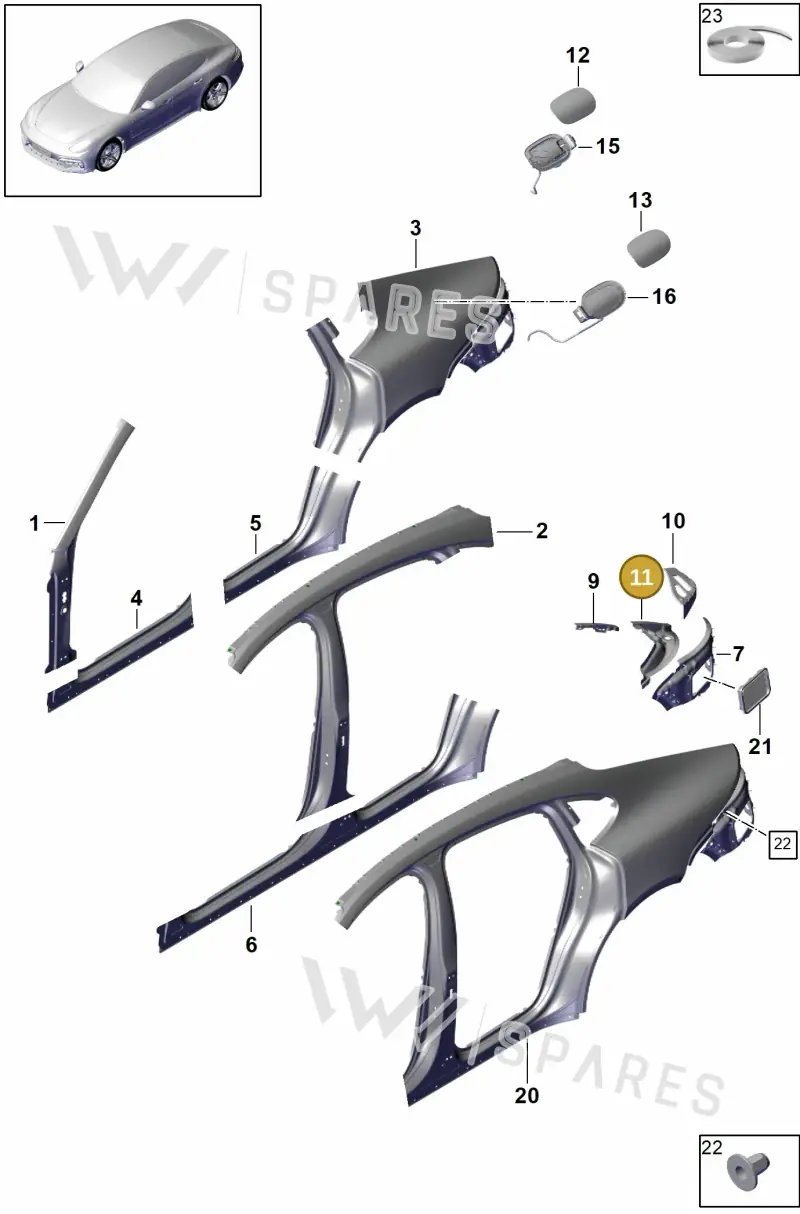 971813317YGRV — Porsche Panamera (2016-2020) diagram p49801055, position 11