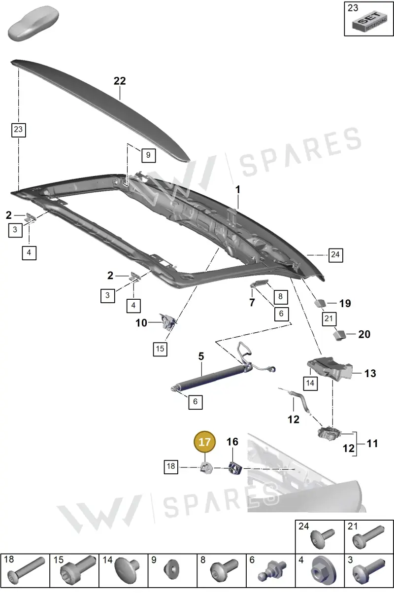 971813499A — Porsche Panamera (2023-2025) diagram p62803100, position 17