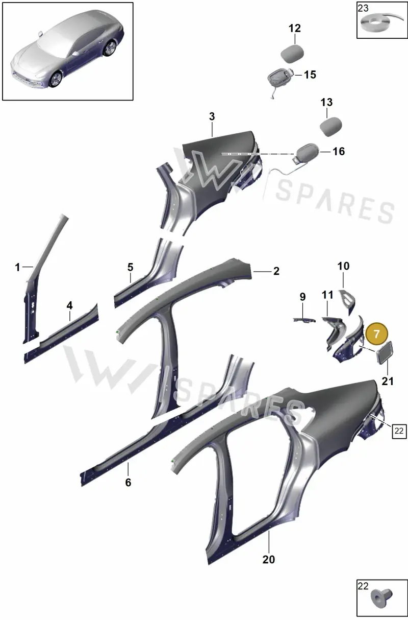 971813516YGRV — Porsche Panamera (2016-2020) diagram p49801055, position 7