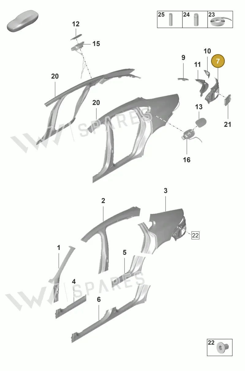 971813516YGRV — Porsche Panamera (2020-2023) diagram p58801550, position 7