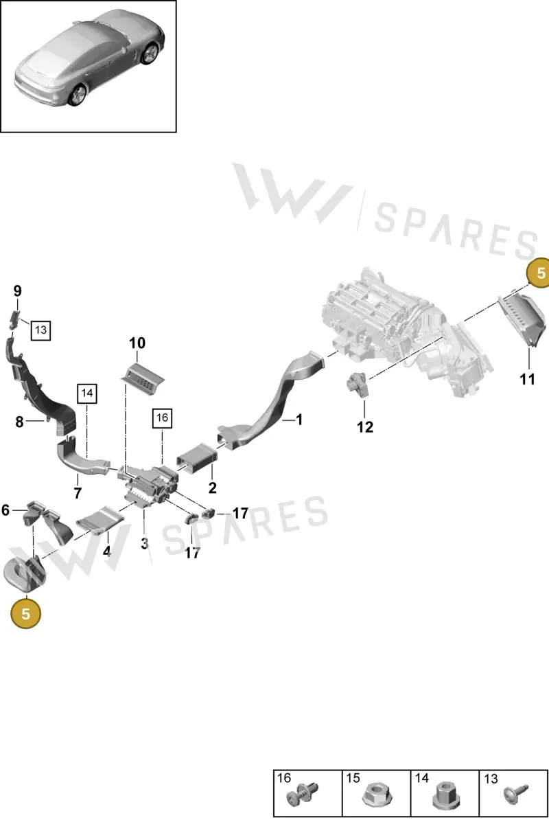 971815265A — Porsche Panamera (2016-2020) diagram p49813095, position 5