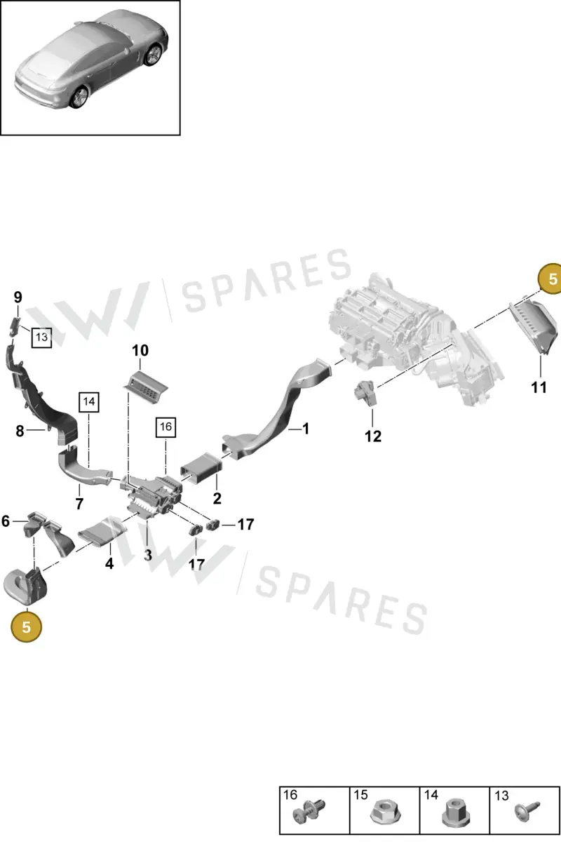 971815266 — Porsche Panamera (2016-2020) diagram p49813095, position 5