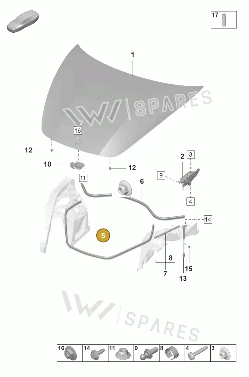971823727A — Porsche Panamera (2020-2023) diagram p58803000, position 5