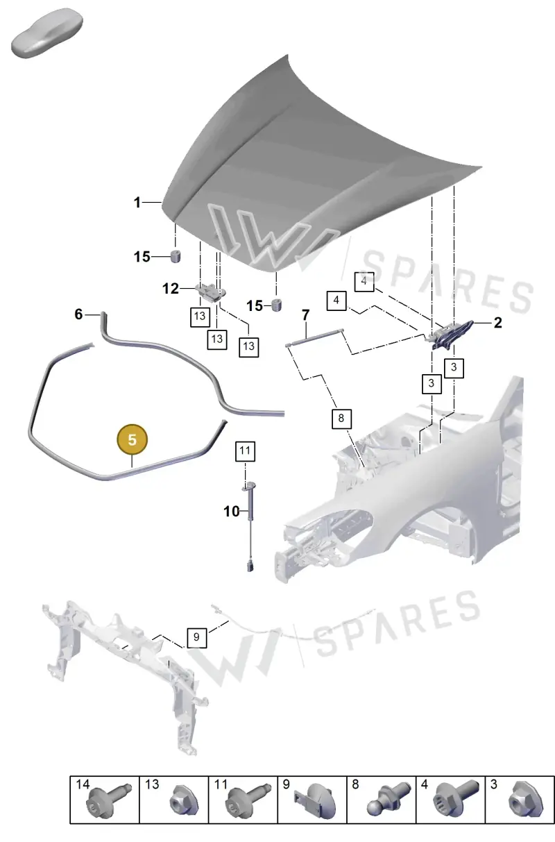 971823727A — Porsche Panamera (2023-2025) diagram p62803000, position 5
