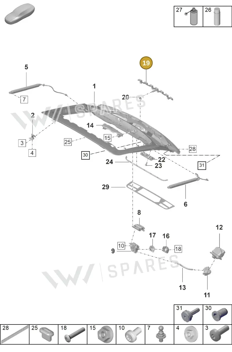 971827044K041 — Porsche Panamera (2020-2023) diagram p58803100, position 19