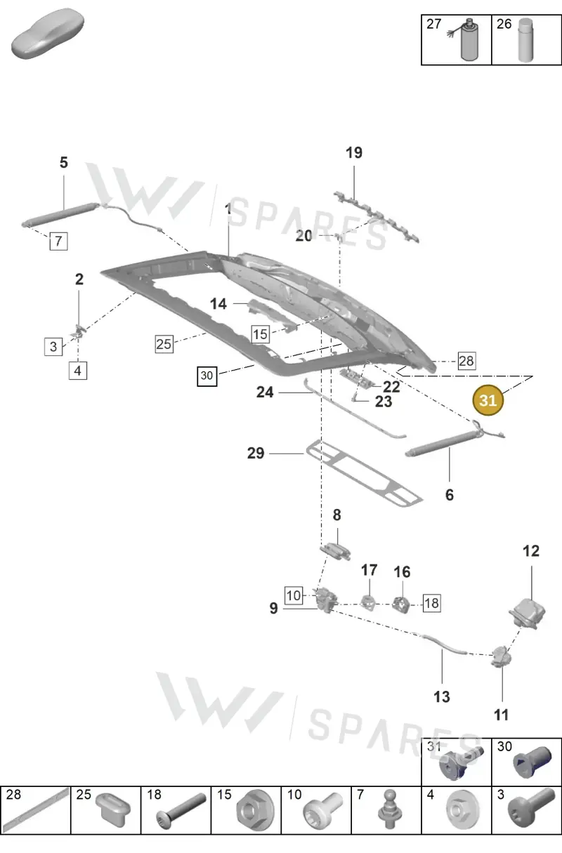 971827079 — Porsche Panamera (2020-2023) diagram p58803100, position 31