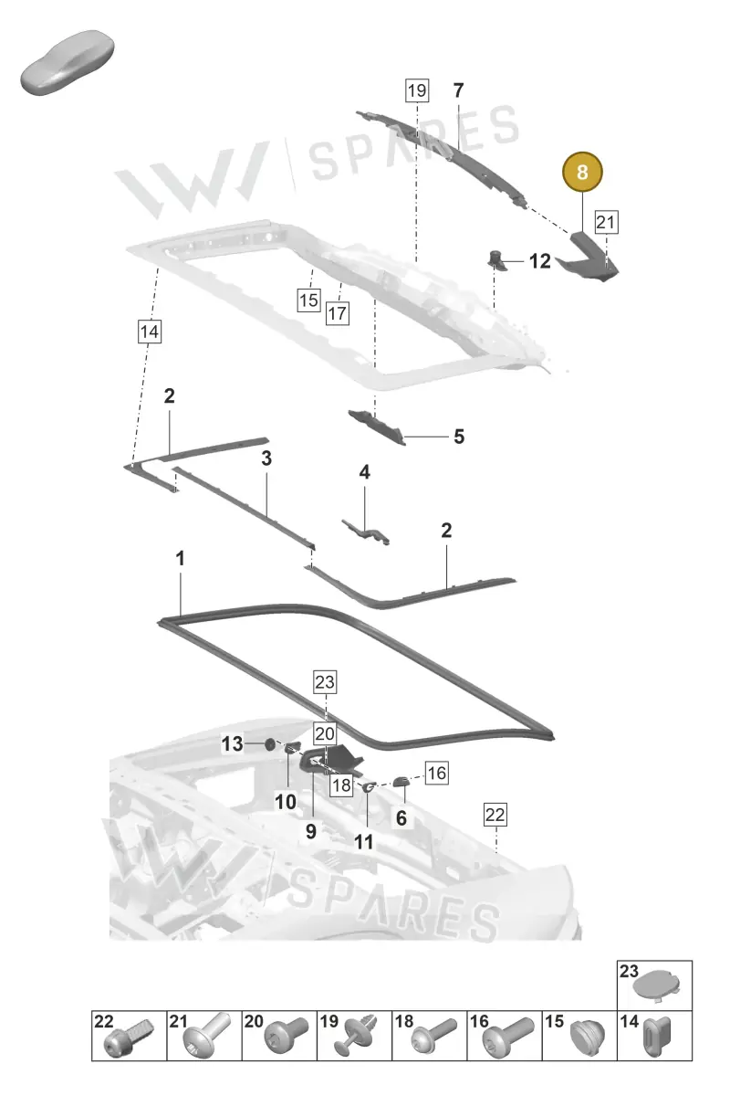 971827339B — Porsche Panamera (2020-2023) diagram p58803110, position 8