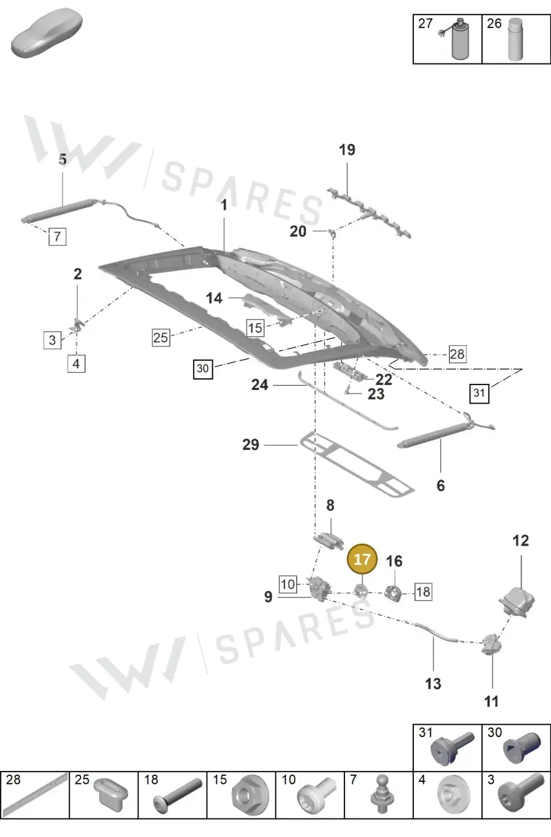 971827517B — Porsche Panamera (2020-2023) diagram p58803100, position 17