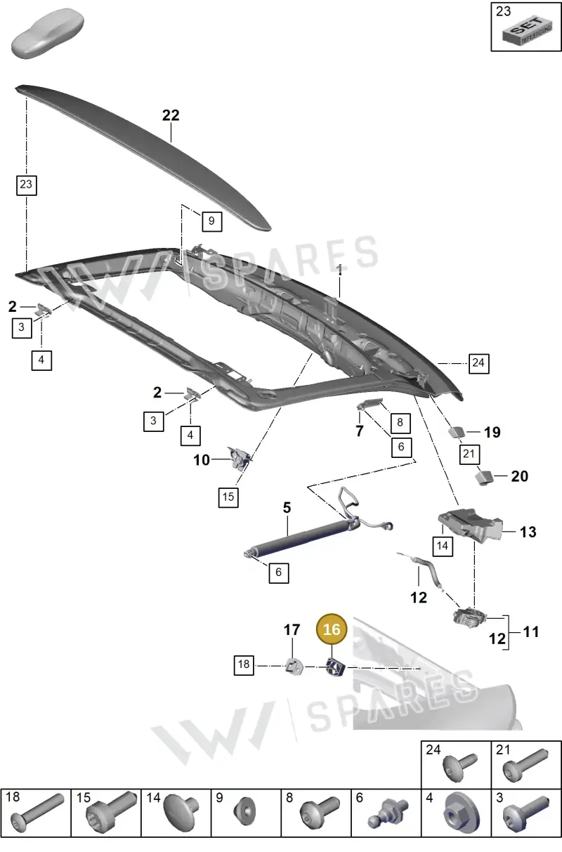 971827517B — Porsche Panamera (2023-2025) diagram p62803100, position 16
