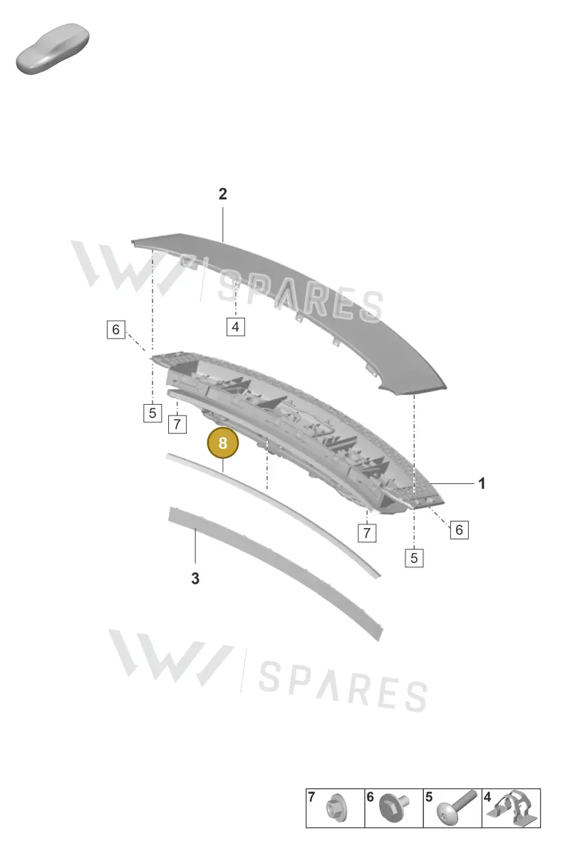 971827599A — Porsche Panamera (2020-2023) diagram p58803350, position 8