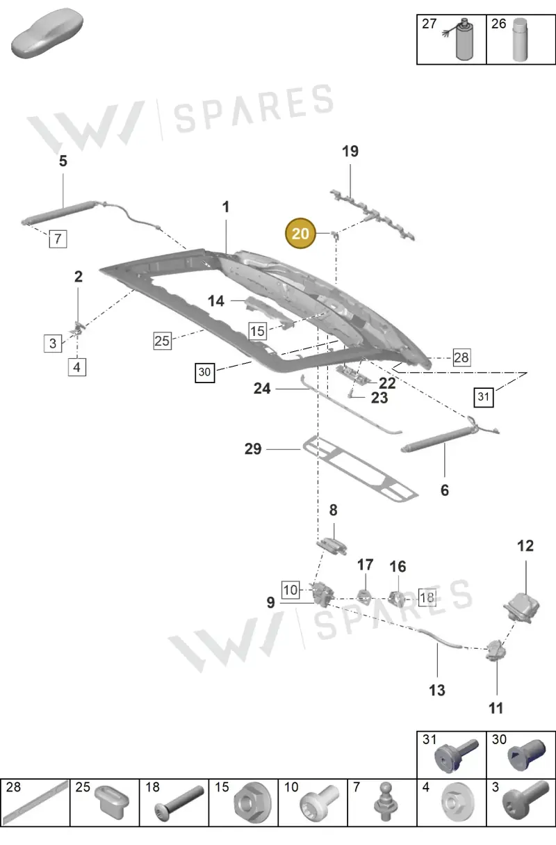 971827649B — Porsche Panamera (2020-2023) diagram p58803100, position 20