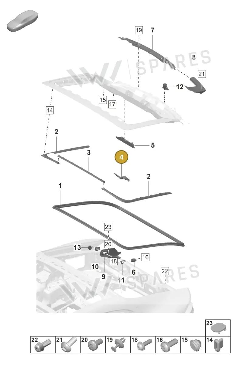 971827785C — Porsche Panamera (2020-2023) diagram p58803110, position 4