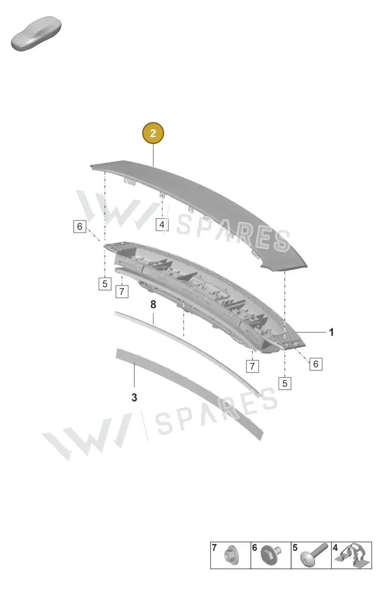 971827933YG2X — Porsche Panamera (2020-2023) diagram p58803350, position 2