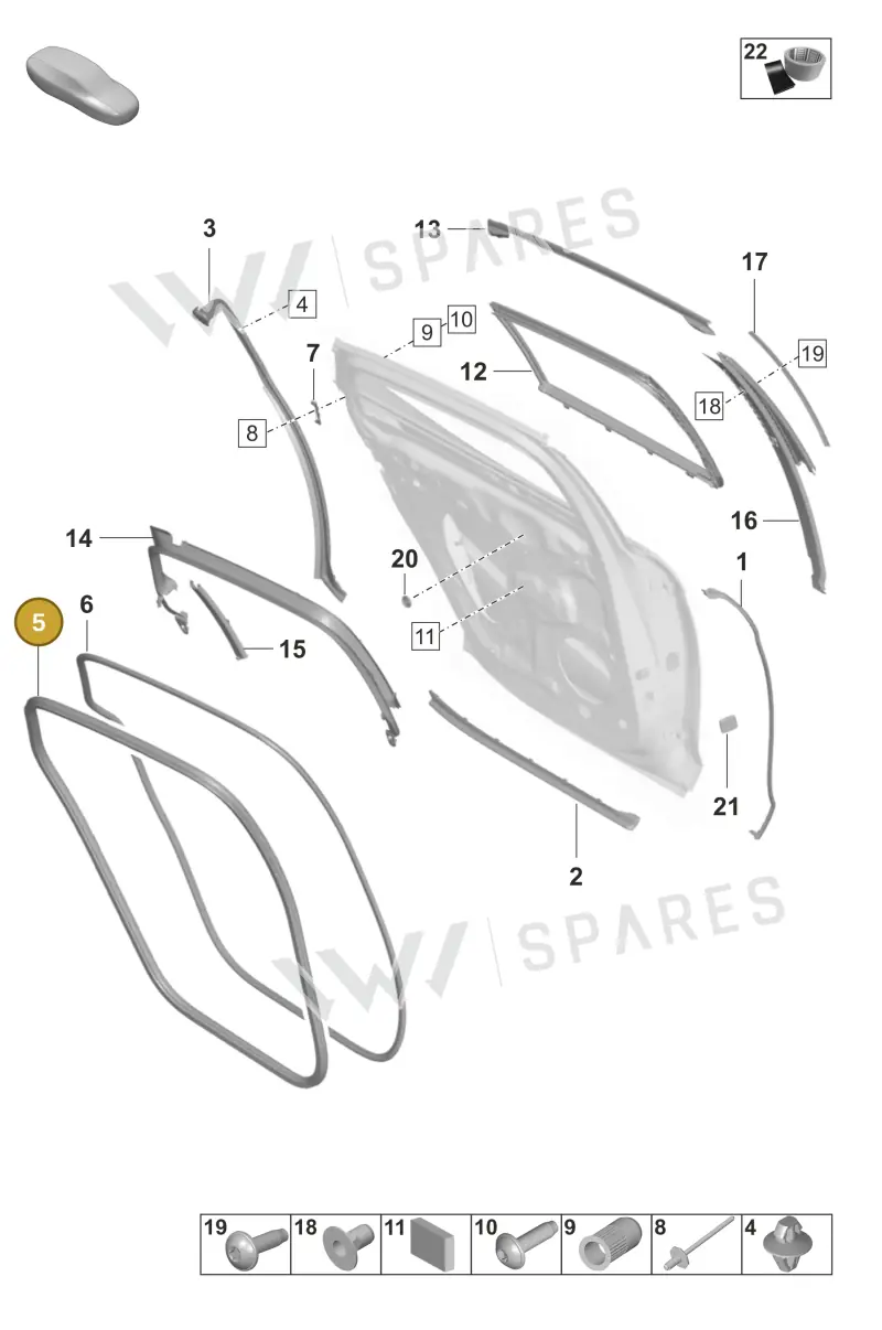 971833721Y — Porsche Panamera (2020-2023) diagram p58804250, position 5