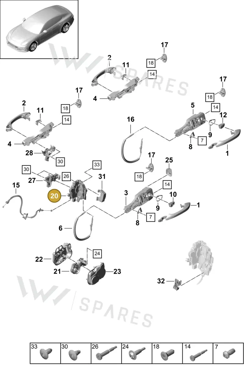 971837015C — Porsche Panamera (2016-2020) diagram p49804005, position 20