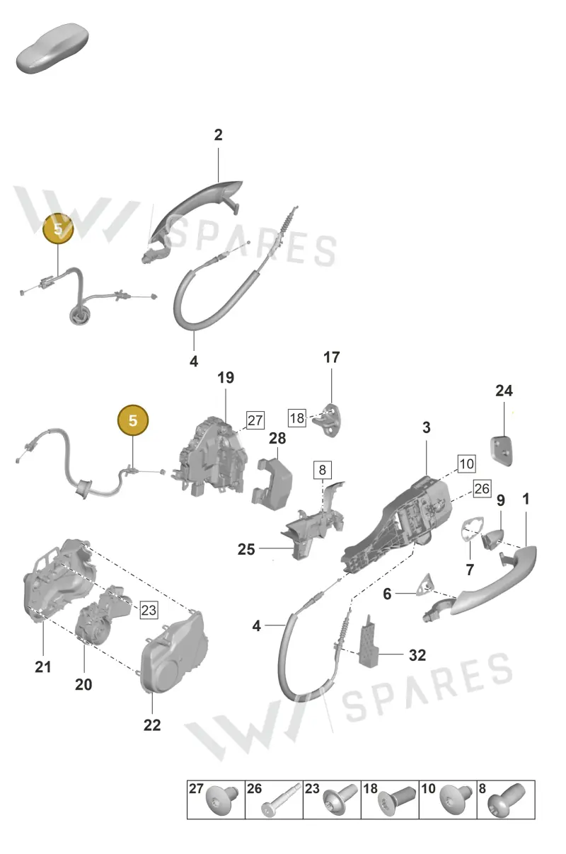 971837085A — Porsche Panamera (2020-2023) diagram p58804100, position 5