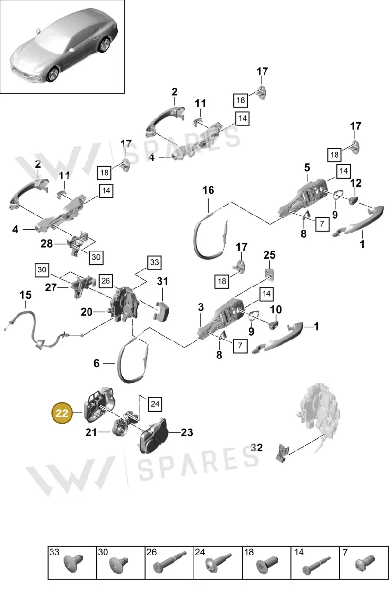 971837101 — Porsche Panamera (2016-2020) diagram p49804005, position 22