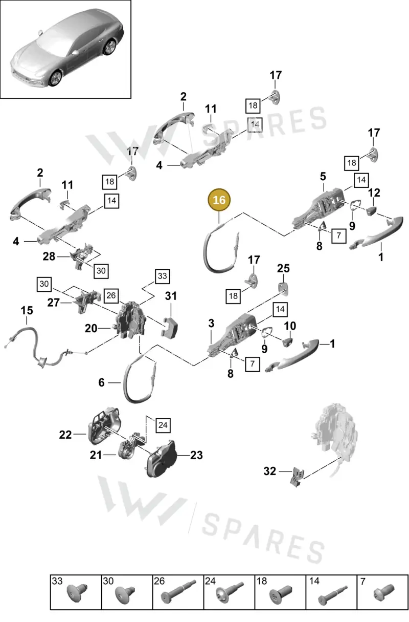 971839085A — Porsche Panamera (2016-2020) diagram p49804000, position 16