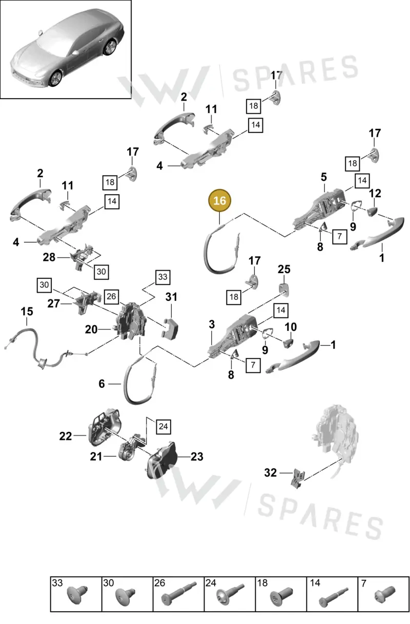 971839085D — Porsche Panamera (2016-2020) diagram p49804000, position 16