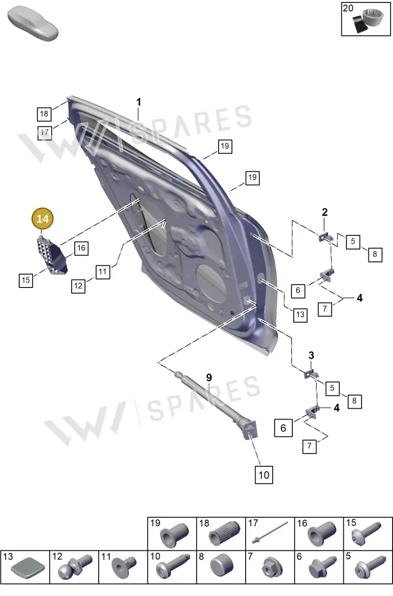 971839793C — Porsche Panamera (2023-2025) diagram p62804050, position 14