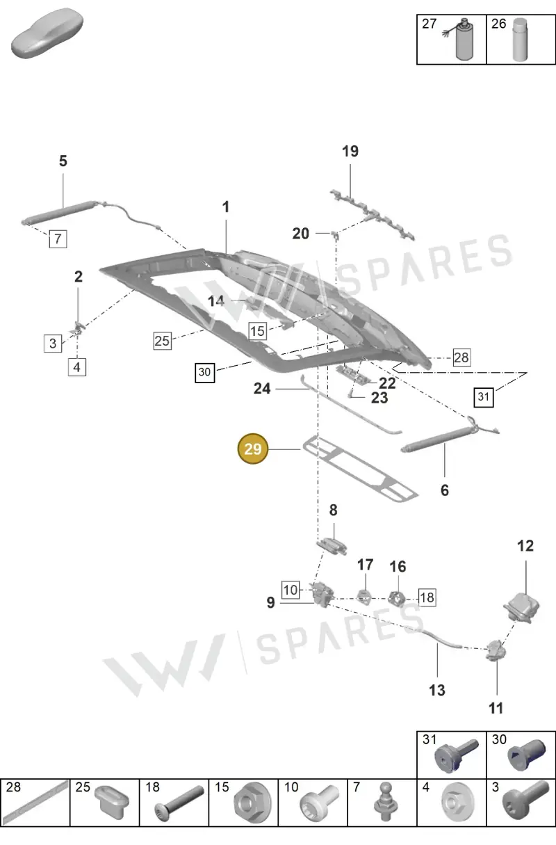 971853041AOK1 — Porsche Panamera (2020-2023) diagram p58803100, position 29