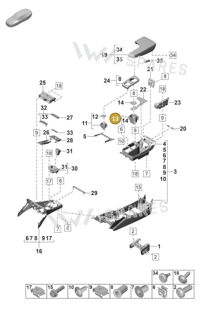971858570F1E0 — Porsche Panamera (2020-2023) diagram p58809250, position 13