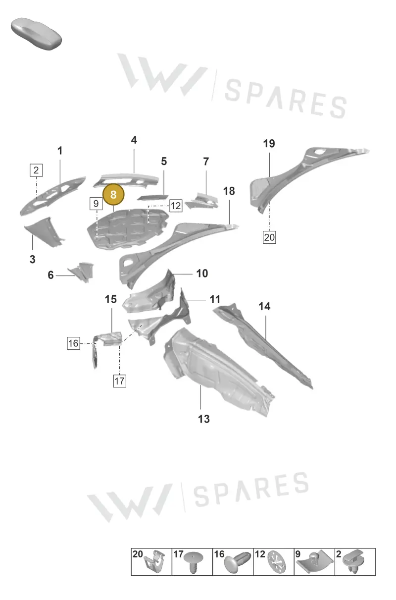 971863650 — Porsche Panamera (2020-2023) diagram p58807000, position 8