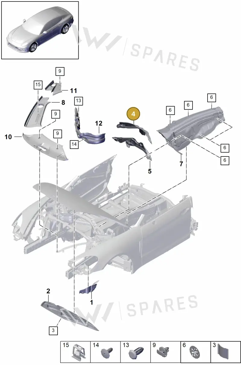 971863829B — Porsche Panamera (2016-2020) diagram p49807070, position 4