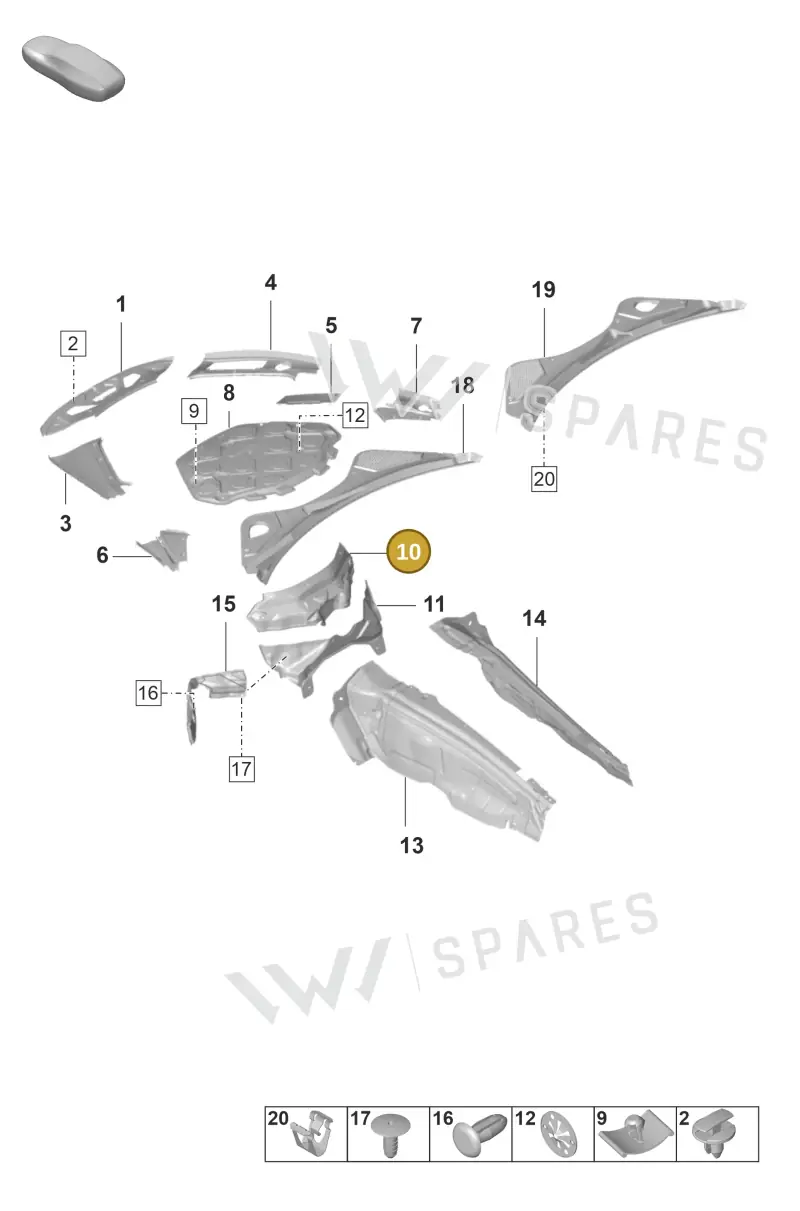 971863829B — Porsche Panamera (2020-2023) diagram p58807000, position 10