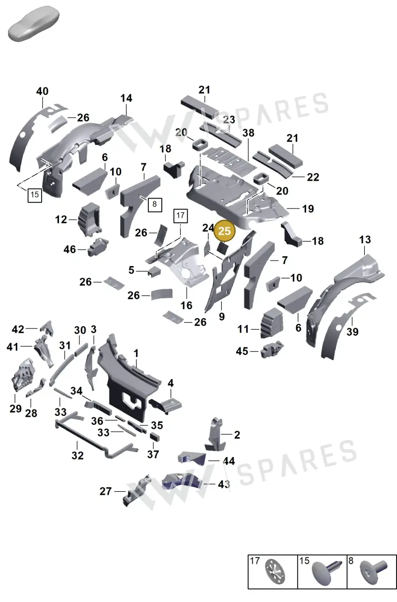 971863900 — Porsche 911 (2024-2025) diagram p63807445, position 25