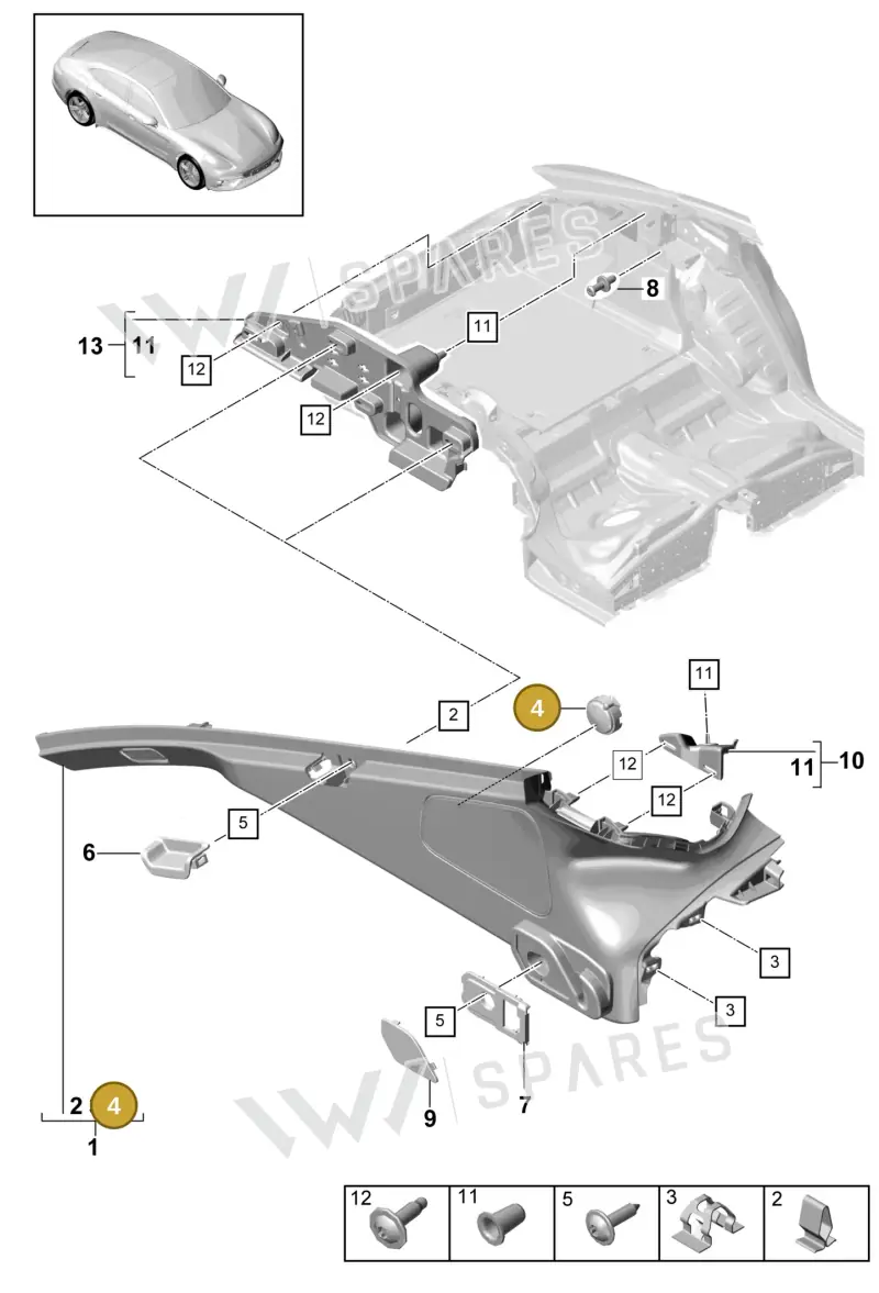 971867597 — Porsche Panamera (2016-2020) diagram p49807040, position 4