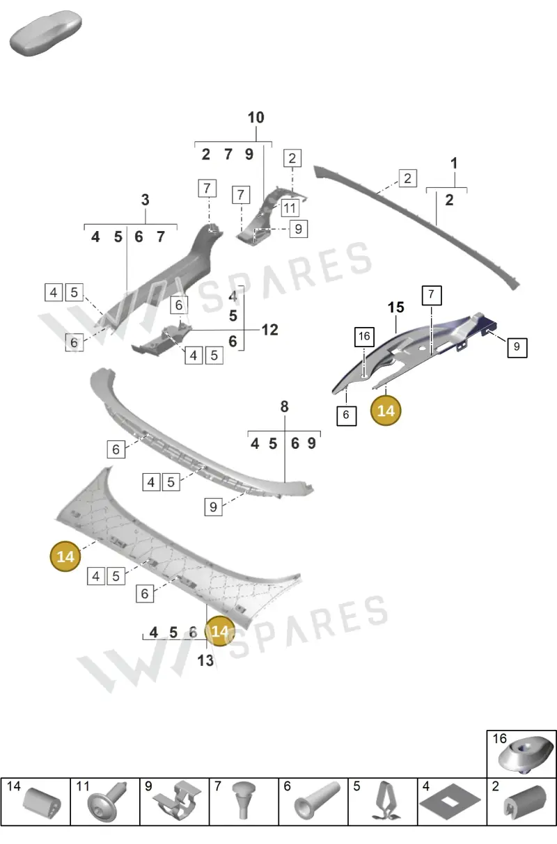 971867816A — Porsche 911 (2024-2025) diagram p53807450, position 14