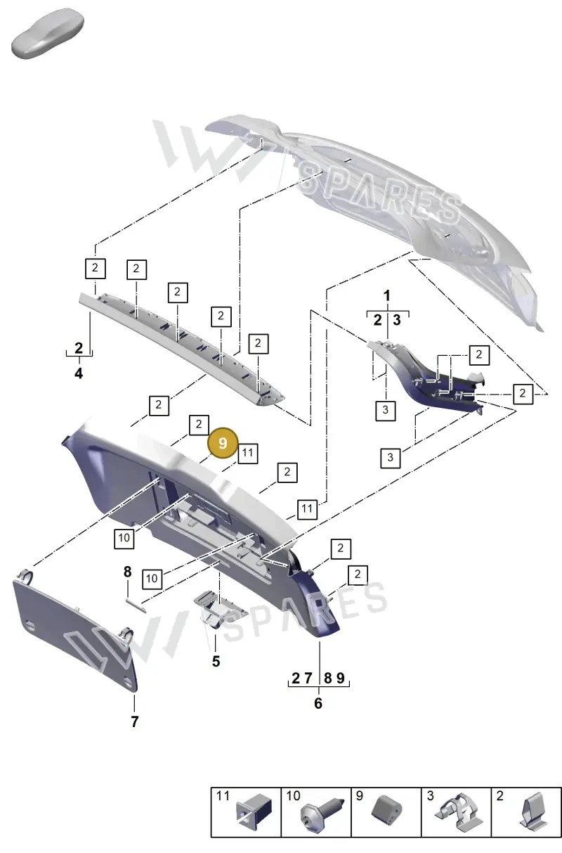 971867816 — Porsche Cayenne Coupe (2023-2023) diagram p60807350, position 9