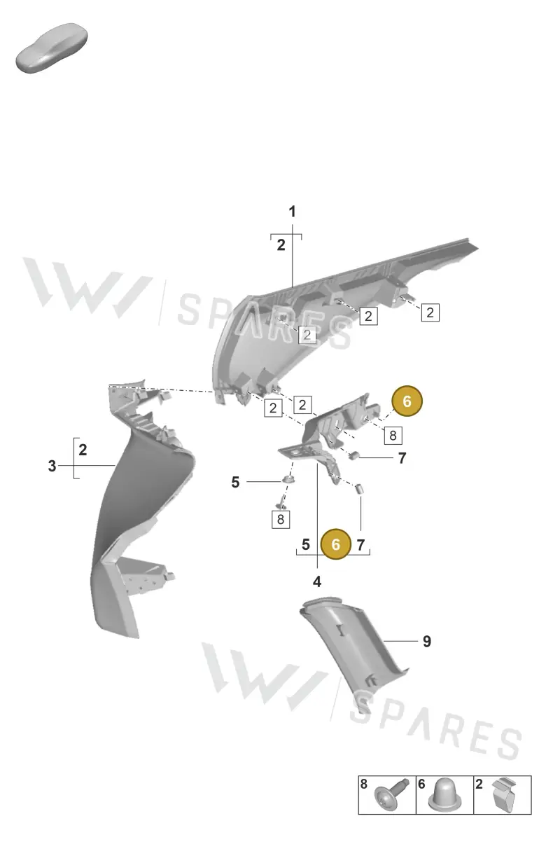 971867971 — Porsche Taycan Sport Turismo (2023-2025) diagram p56807220, position 6
