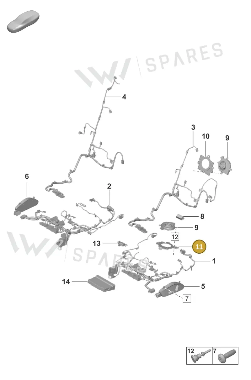 971881538A — Porsche Taycan Sport Turismo (2023-2025) diagram p56817510, position 11