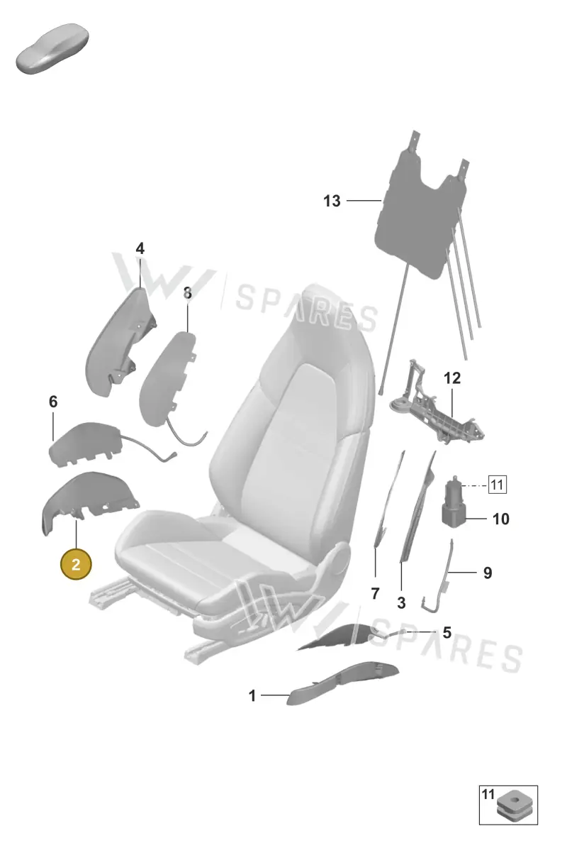 971882350A — Porsche 911 (2024-2025) diagram p53817620, position 2