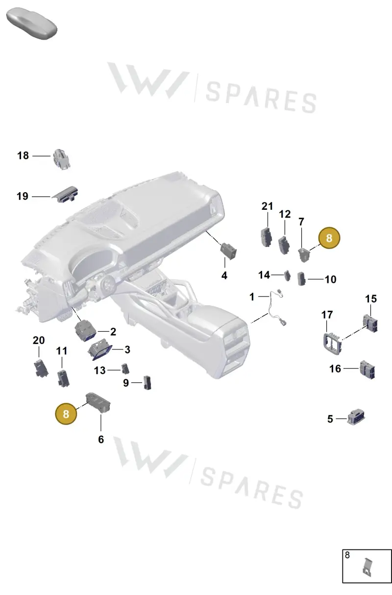 971898185 — Porsche Cayenne Coupe (2023-2023) diagram p60905400, position 8