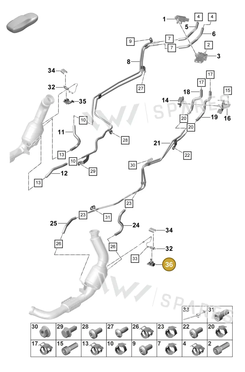 971906131A — Porsche Panamera (2023-2025) diagram p58202310, position 36