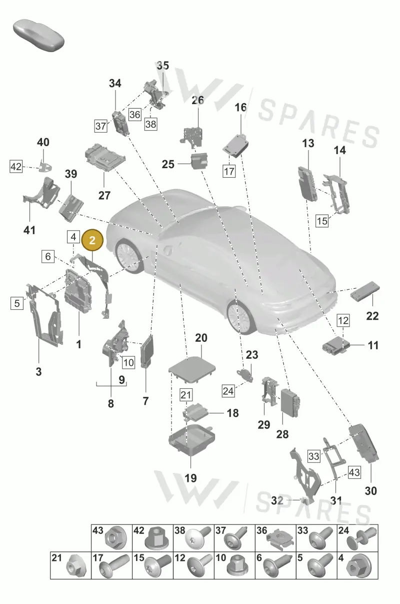 971906216A — Porsche Panamera (2020-2023) diagram p58901003, position 2