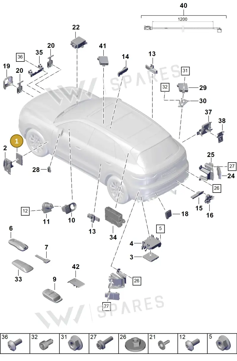 971907063K — Porsche Cayenne (2017-2023) diagram p51901003, position 1