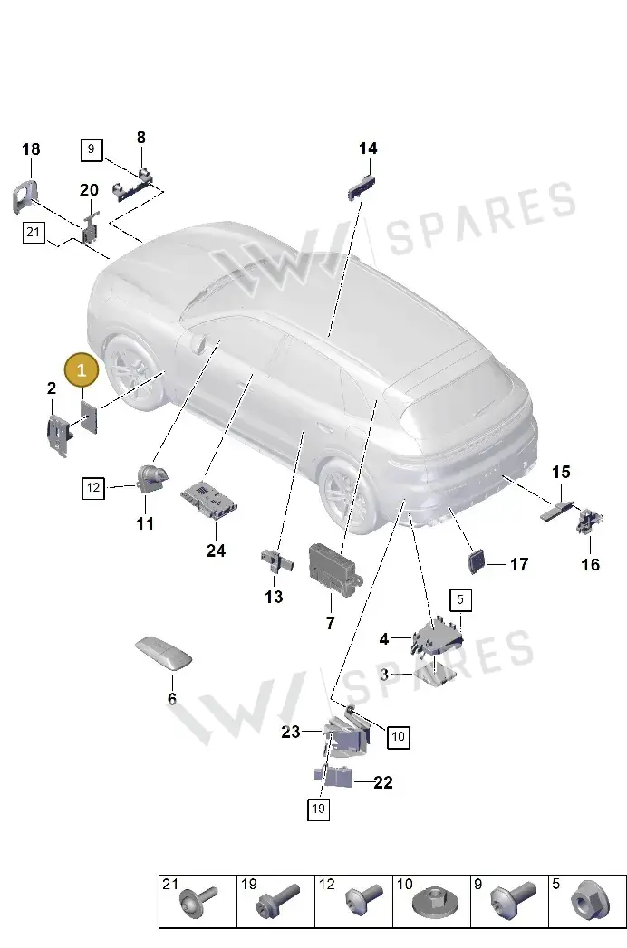 971907063R — Porsche Cayenne Hybrid Coupe (2023-) diagram p60901300, position 1