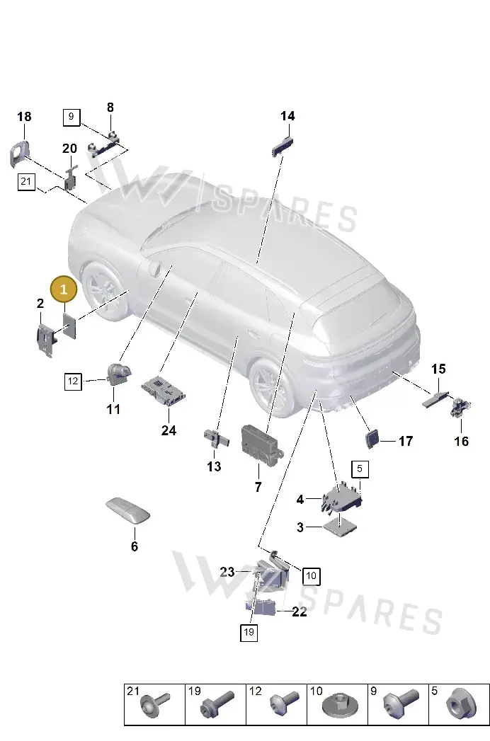 971907063S — Porsche Cayenne Coupe (2023-2023) diagram p60901300, position 1