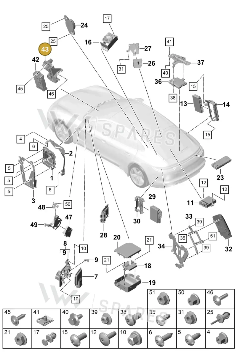 971907102 — Porsche Panamera (2016-2020) diagram p49901003, position 43