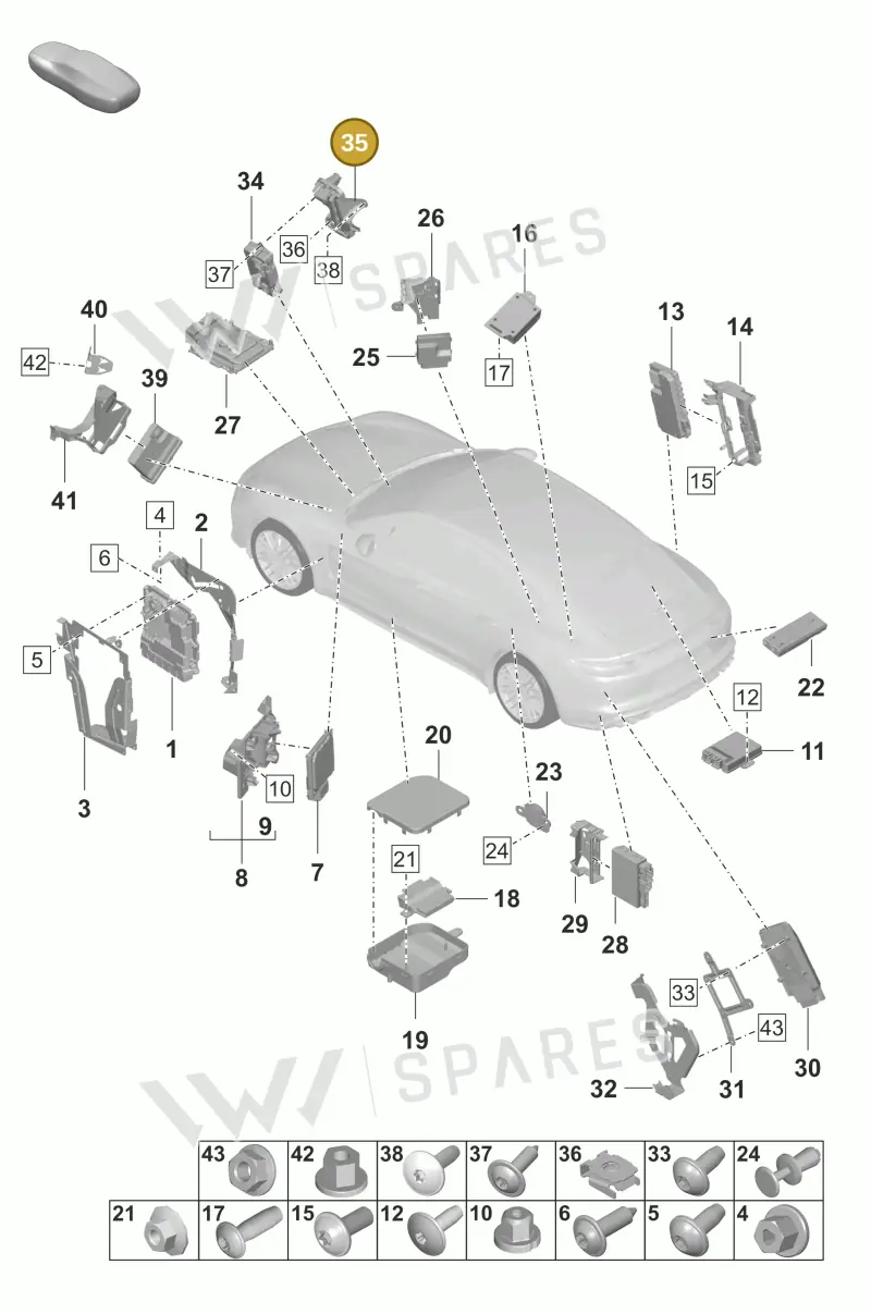 971907102 — Porsche Panamera (2020-2023) diagram p58901003, position 35