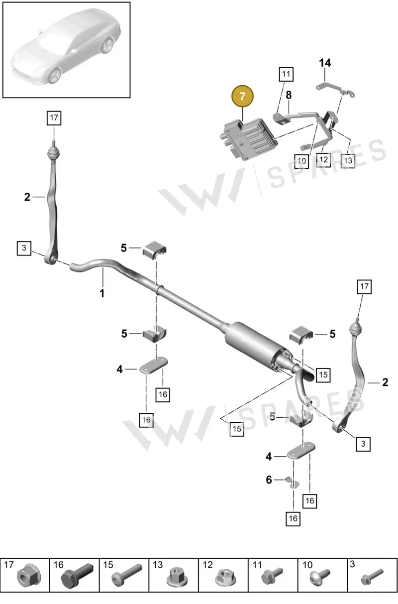 971907156R — Porsche Panamera (2016-2020) diagram p49402040, position 7