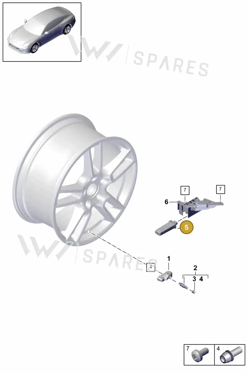 971907273M — Porsche Panamera (2016-2020) diagram p49601050, position 5