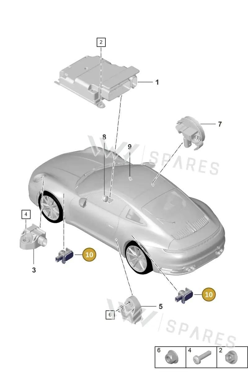 971907651 — Porsche 992 Carrera 4 GTS (2018-2024) diagram p53901060, position 10