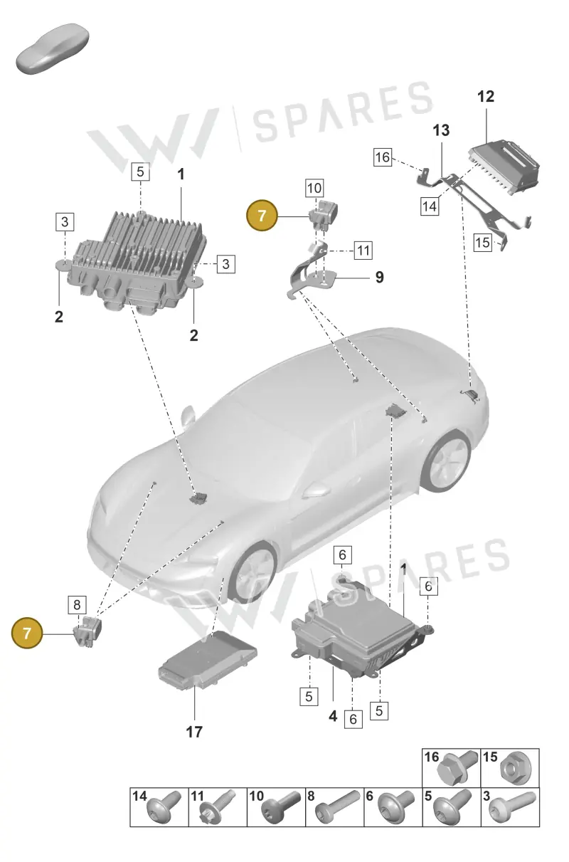 971907651 — Porsche Taycan Sport Turismo (2019-2024) diagram p56901045, position 7