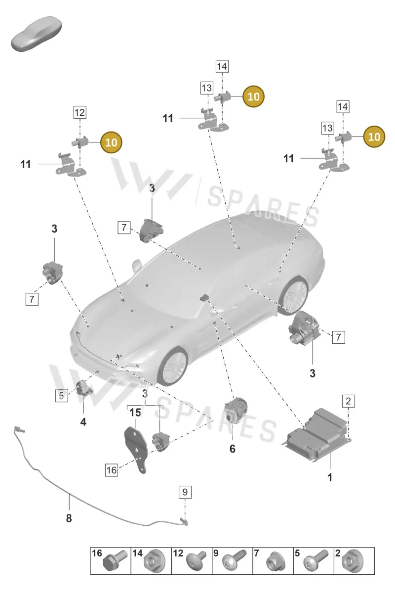 971907651 — Porsche Panamera 4 Hybrid (2020-2023) diagram p58901006, position 10