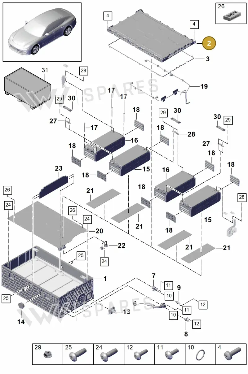 971915411 — Porsche Panamera (2016-2020) diagram p49901042, position 2